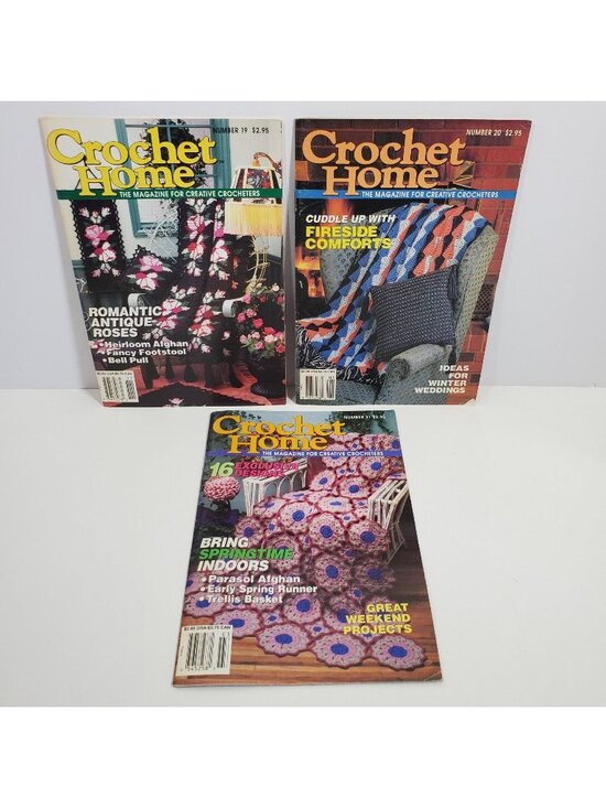 Crochet Home Other - Crochet Home Magazine Issues 19 20 21 Creative Patterns 1990 1991